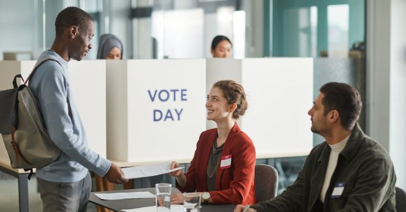 Social Responsibility - People Inside a Voting Center